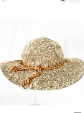 EMANUEL GERALDO Floppy Hat With Faux Leather Trim